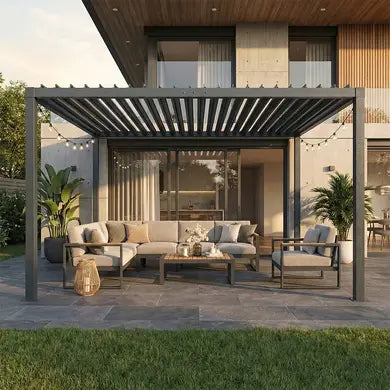 OOGarden 0435-0023 Pergola Bioclimatique Autoportante 4x3m Anthracite
