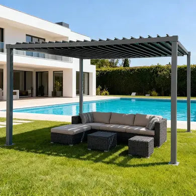 OOGarden 0435-0023 Pergola Bioclimatique Autoportante 4x3m Anthracite