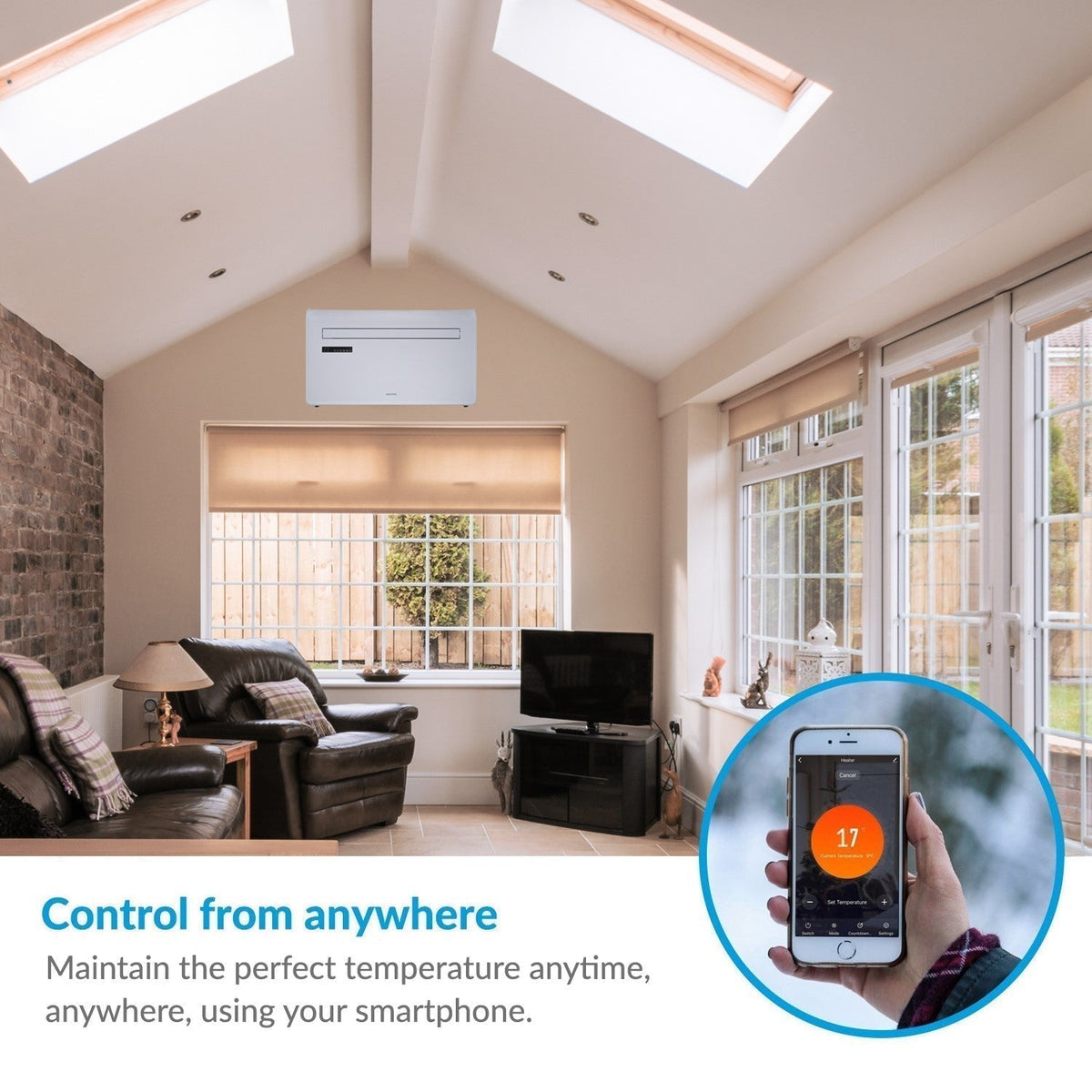 electriQ Climatiseur Intelligent 10 000 BTU Pompe à Chaleur iQool-SMART12HP