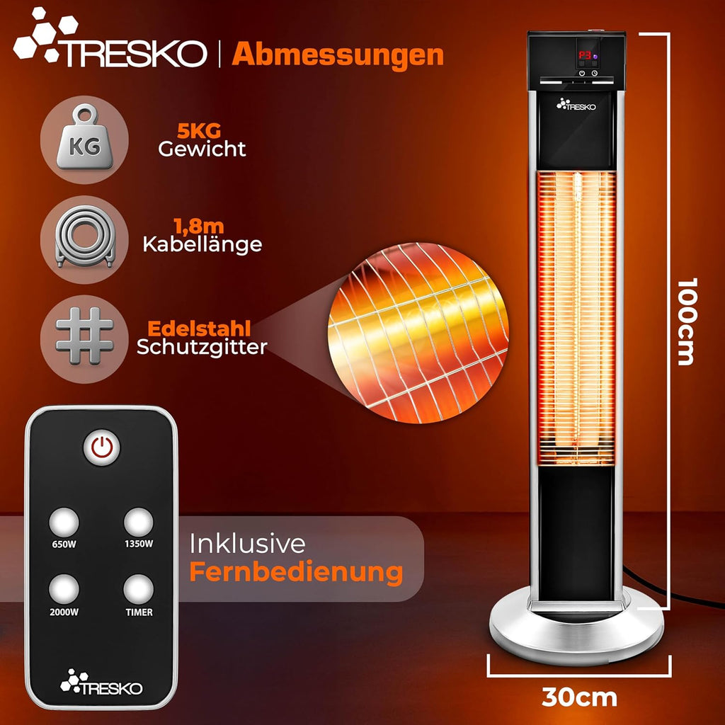 Chauffage d'Appoint Infrarouge TRESKO THSL-009 2000W