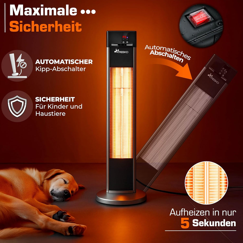 Chauffage d'Appoint Infrarouge TRESKO THSL-009 2000W