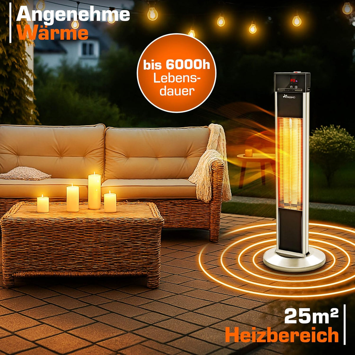 Chauffage d'Appoint Infrarouge TRESKO THSL-009 2000W
