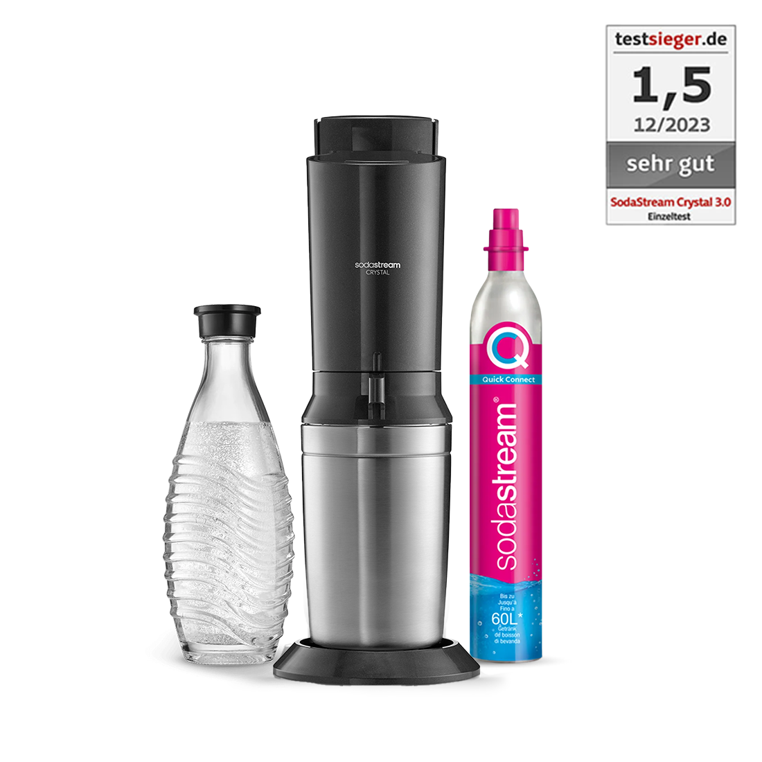 Machine à Eau Pétillante SodaStream CRYSTAL 3.0 Noir