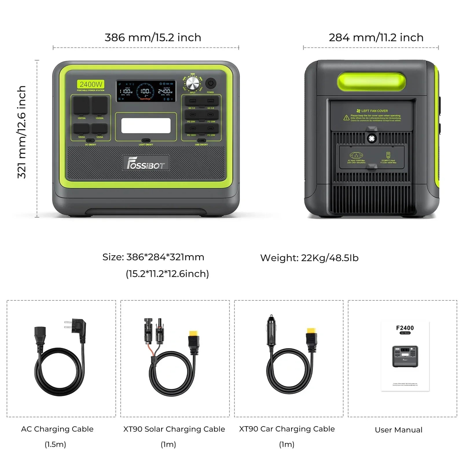FOSSiBOT F2400 Station Électrique Portable 2048 Wh 2400 W
