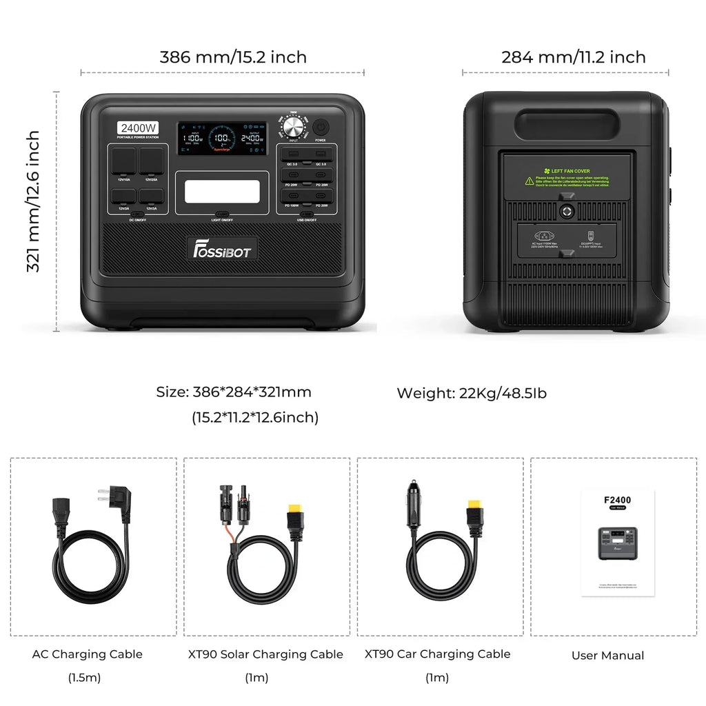 FOSSiBOT F2400 Station Électrique Portable 2048 Wh 2400 W