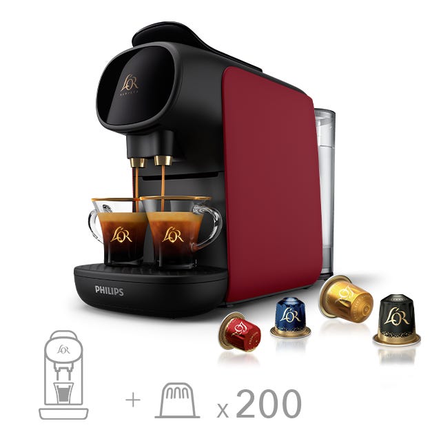 Machine à Café L'OR BARISTA SUBLIME Sunset Rubis + 200 Capsules