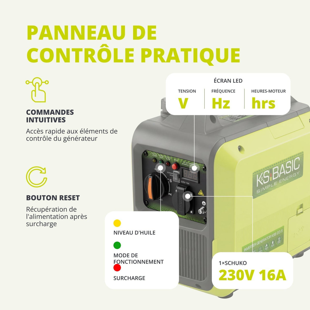 KÖNNER & SÖHNEN KSB 20i S Groupe Électrogène Inverter 2000W