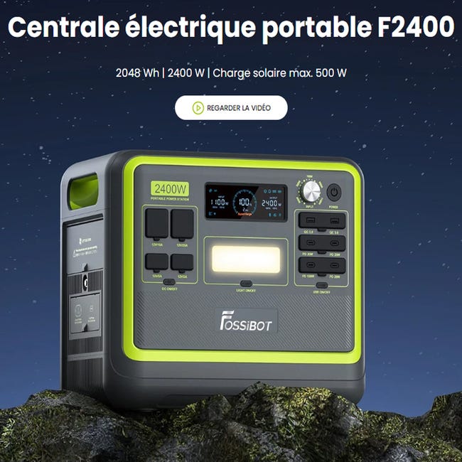 FOSSiBOT F2400 Station Électrique Portable 2048Wh 2400W