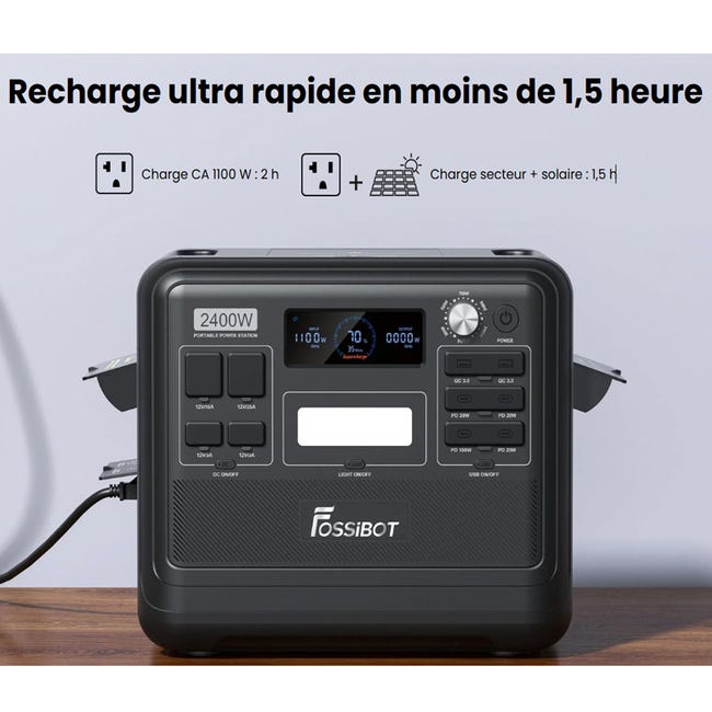 FOSSiBOT F2400 Station Électrique Portable 2048Wh 2400W