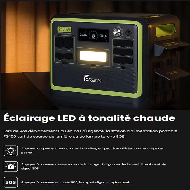 FOSSiBOT F2400 Station Électrique Portable 2048Wh 2400W