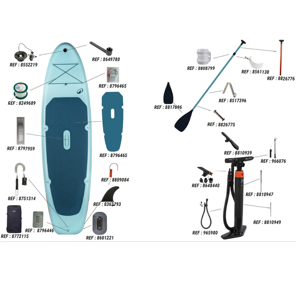 Pack Stand Up Paddle Gonflable 10'6 100 Bleu